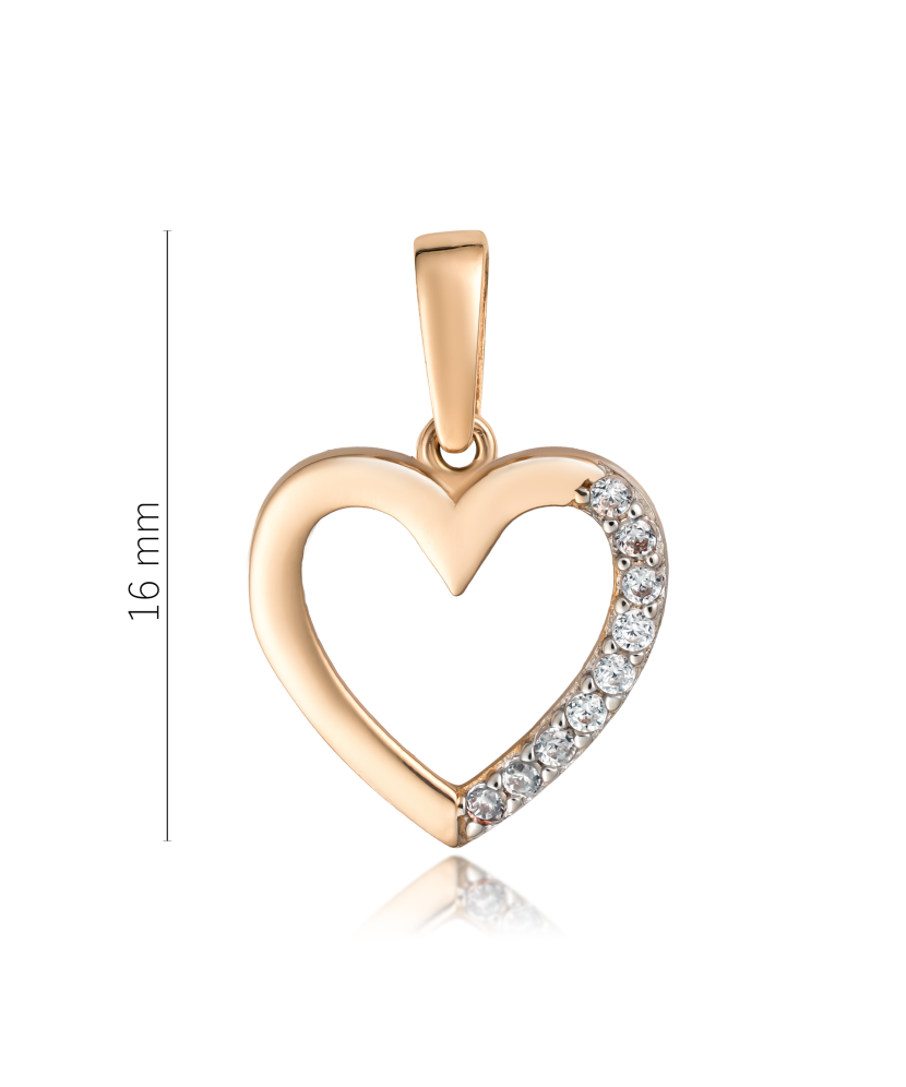Gold pendant with zircons "heart"