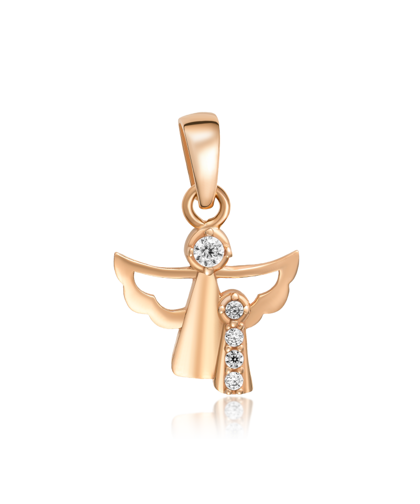 Gold pendant with zircons "cross"