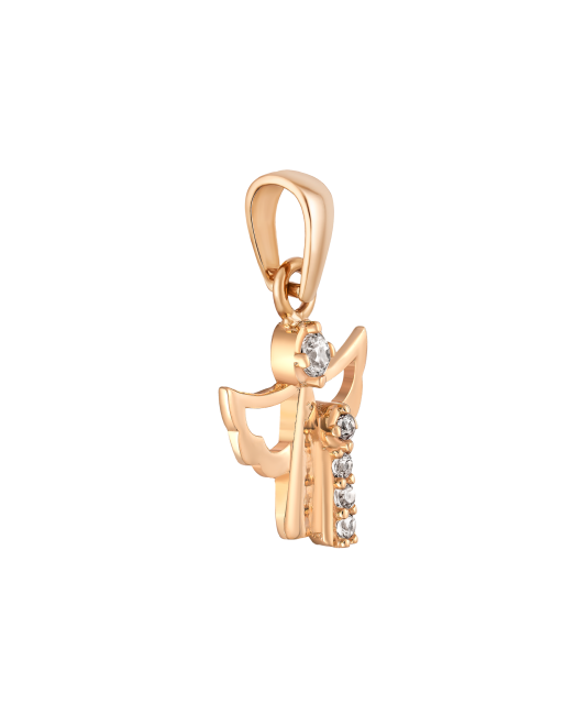 Gold pendant with zircons "angel"