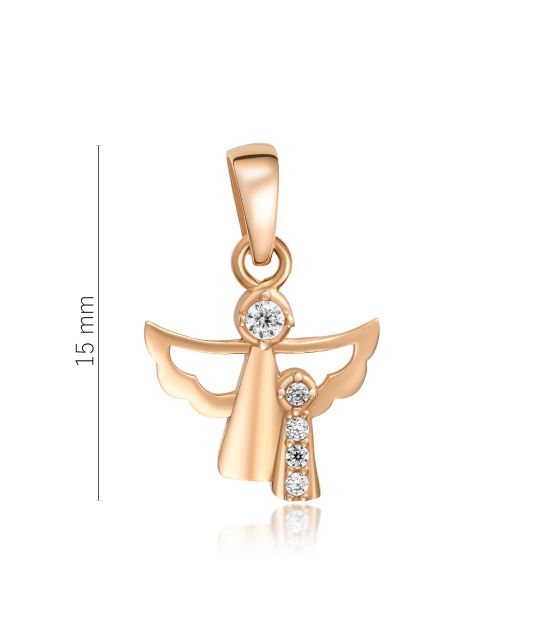 Gold pendant with zircons "angel"