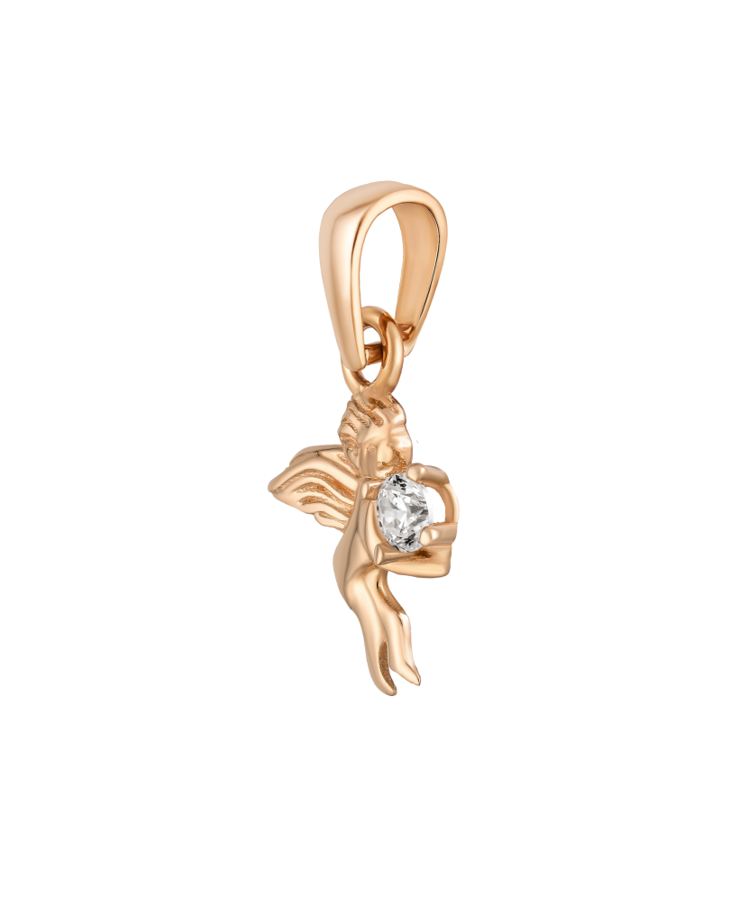 Gold pendant with zircons "angel"