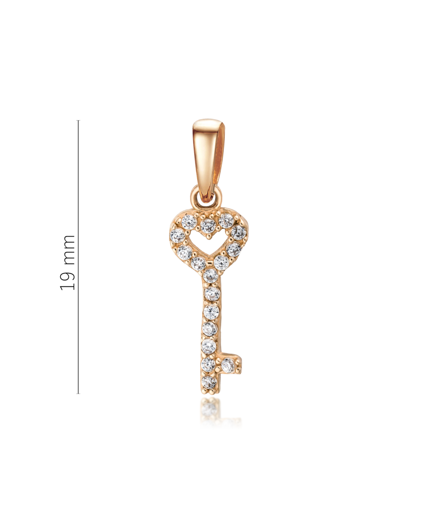 Gold pendant with zircons "Key"