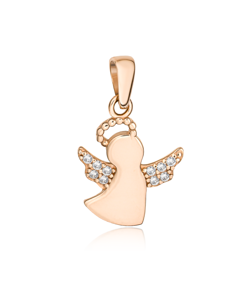 Gold pendant with zircons "angel"