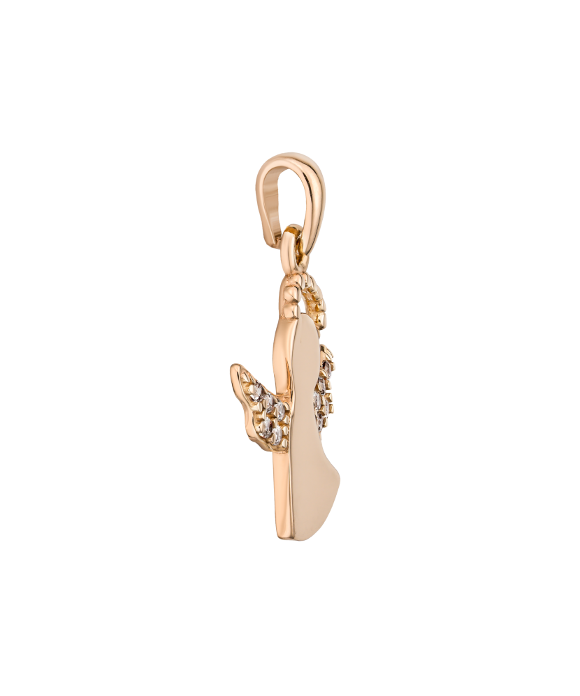 Gold pendant with zircons "angel"