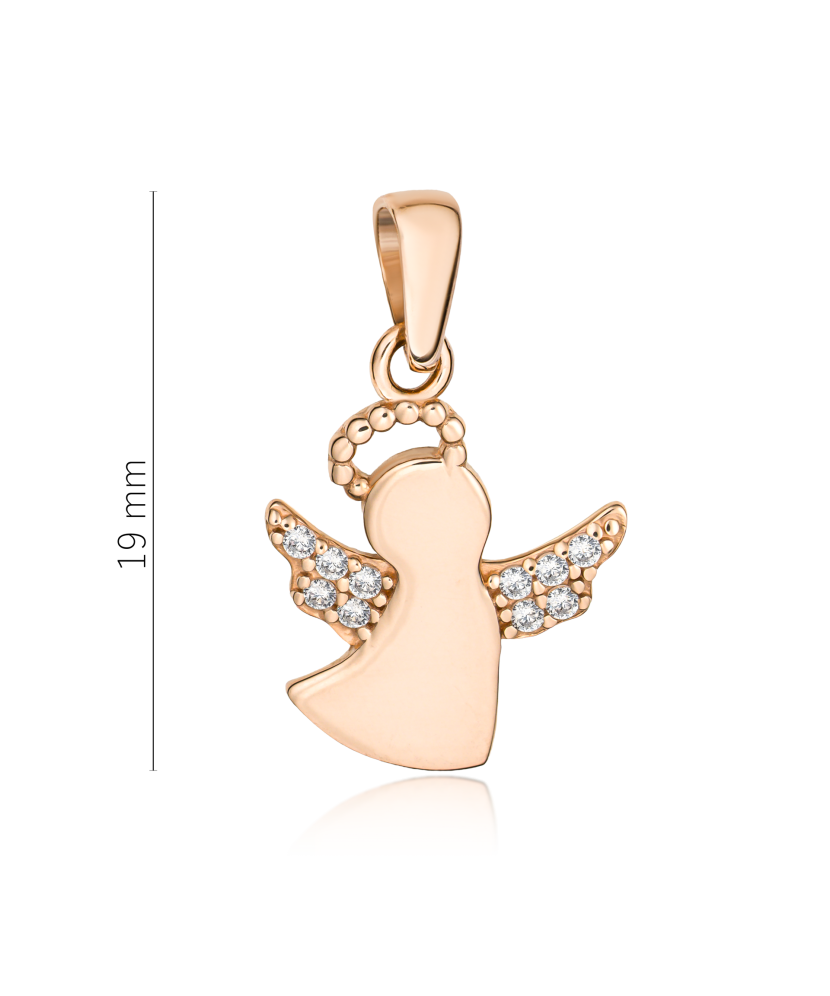 Gold pendant with zircons "angel"