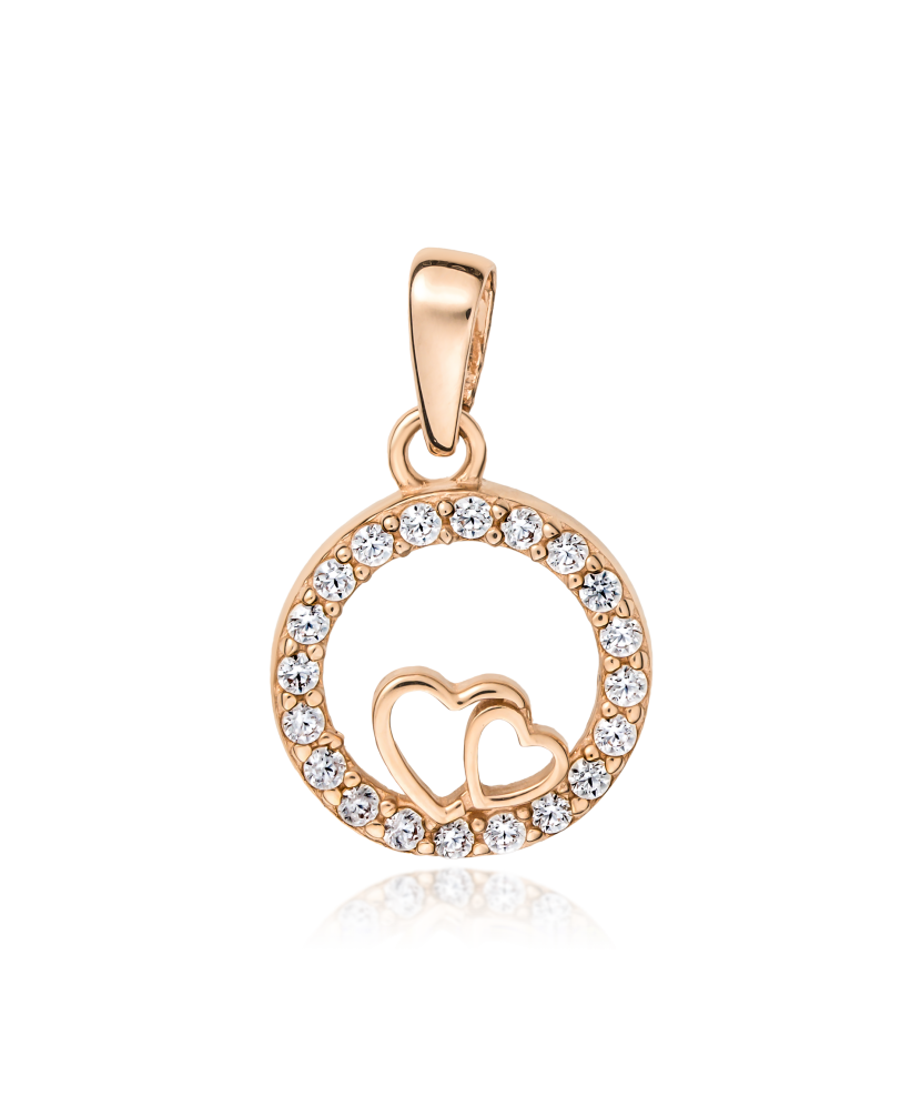 Gold pendant with zircons