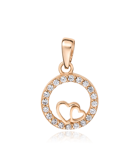 Gold pendant with zircons
