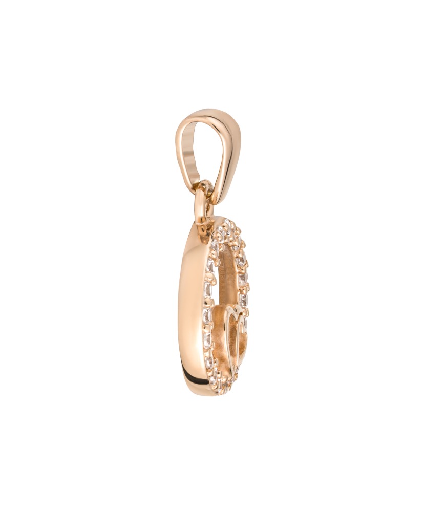 Gold pendant with zircons