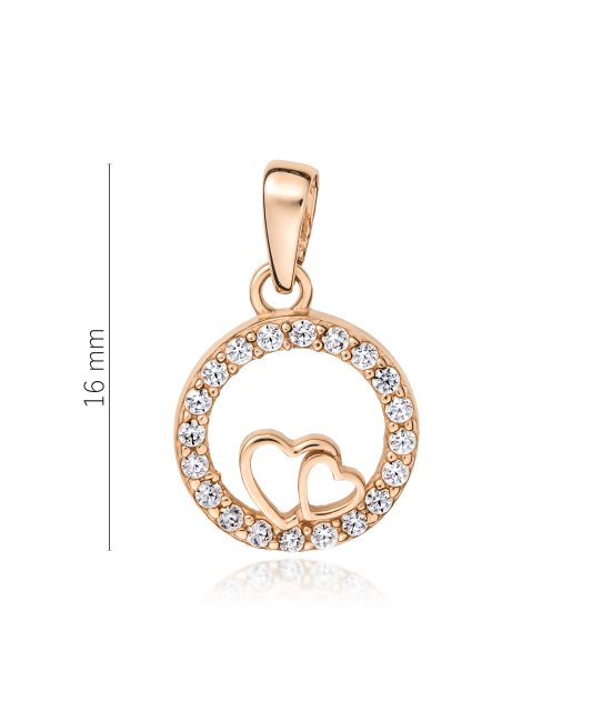 Gold pendant with zircons