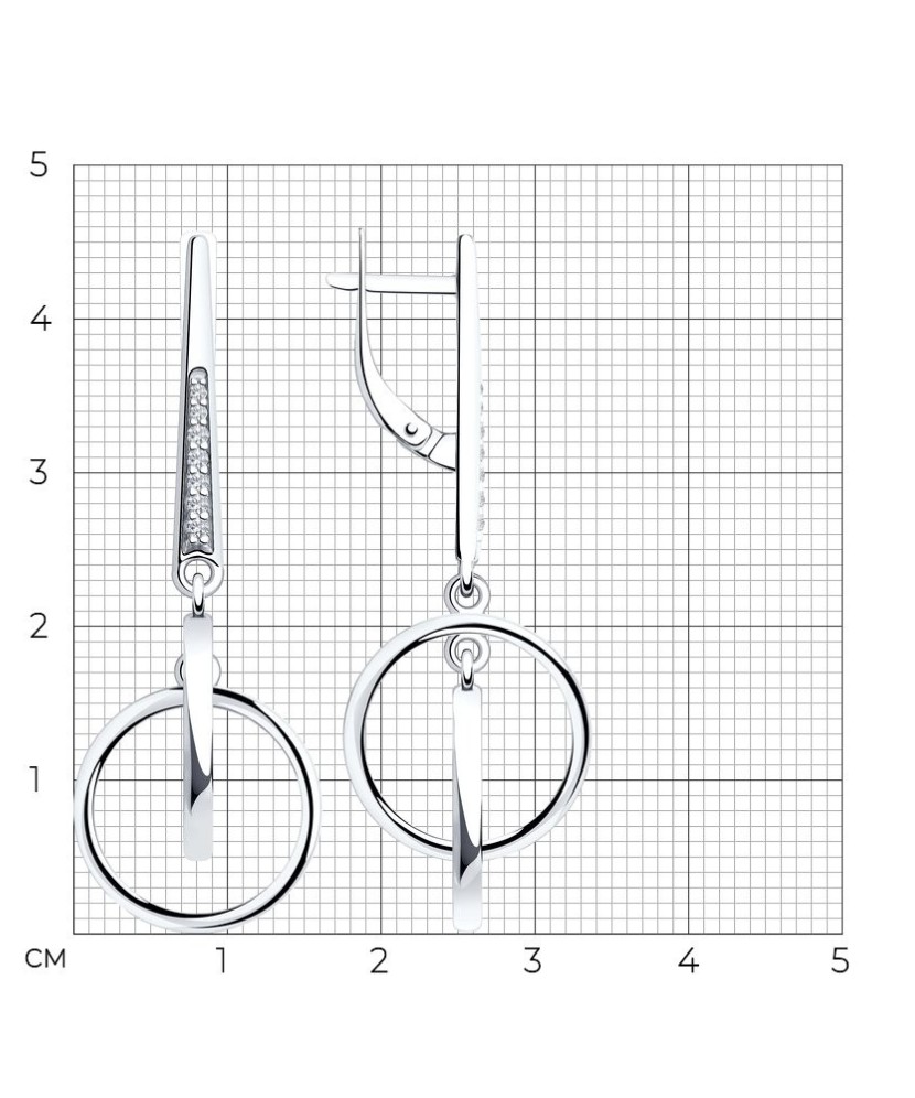 Sidabriniai auskarai su cirkoniais - Sidabriniai auskarai - Goldinga