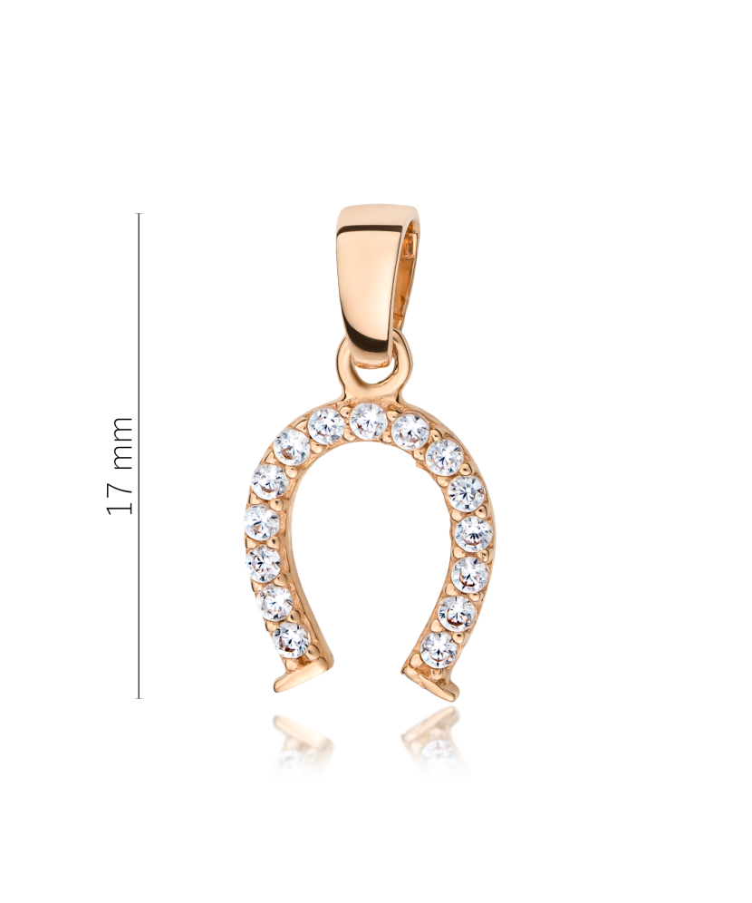 Gold pendant with zircons "horseshoe"