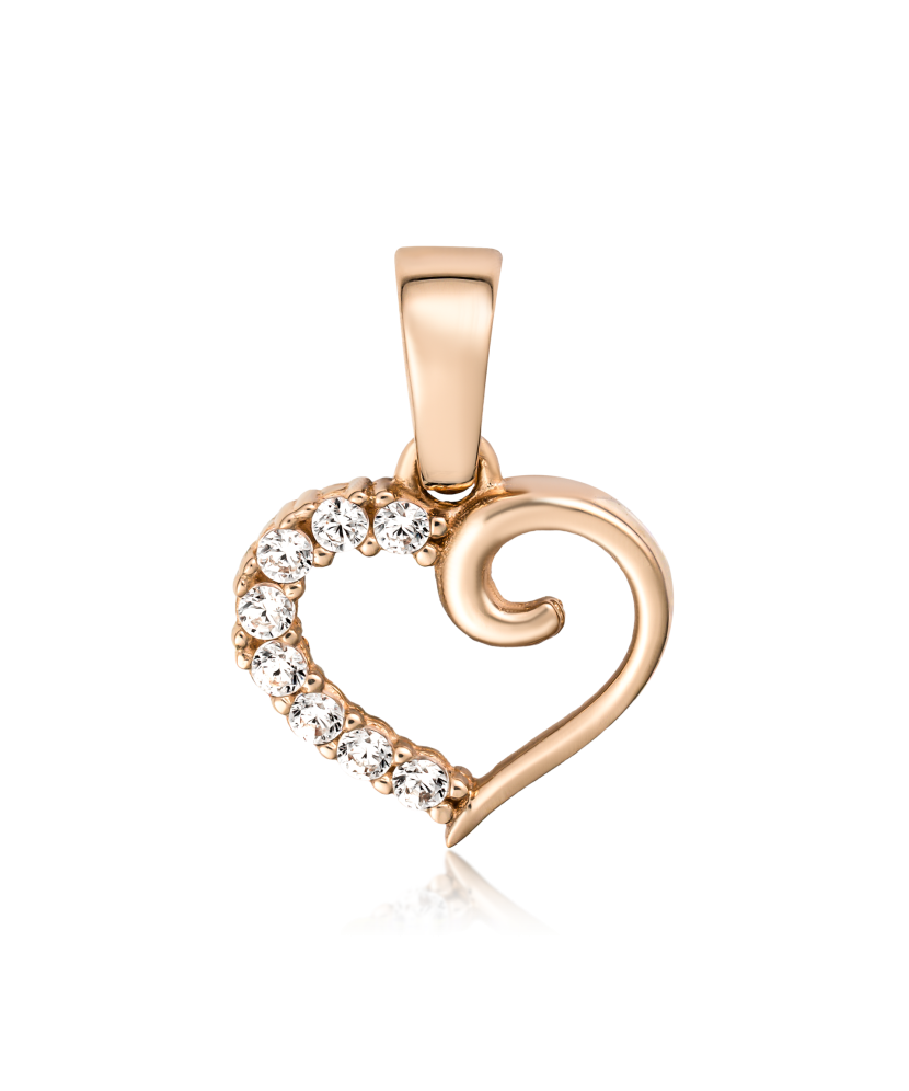 Gold pendant with zircons "heart" Gold pendant with zircons "heart"