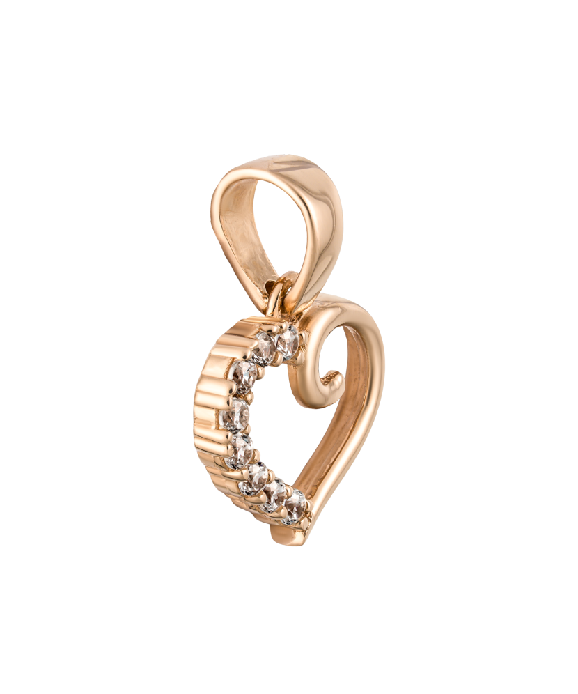 Gold pendant with zircons "heart" Gold pendant with zircons "heart"