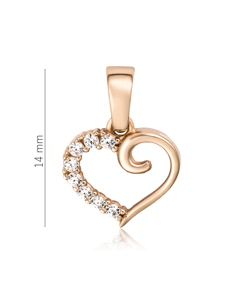 Gold pendant with zircons "heart" Gold pendant with zircons "heart"