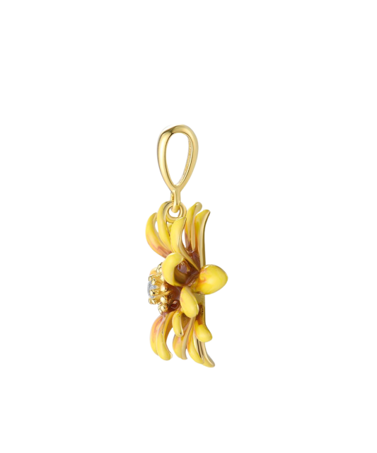 Gilded Sterling Silver pendant with zircons