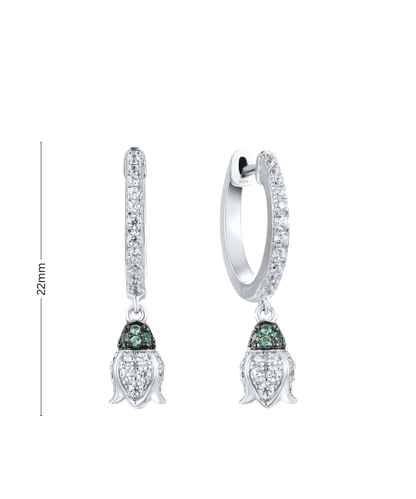 Sterling Silver earrings with zircons and spinels