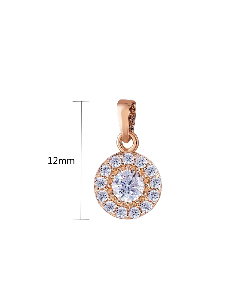 Gold pendant with zircons