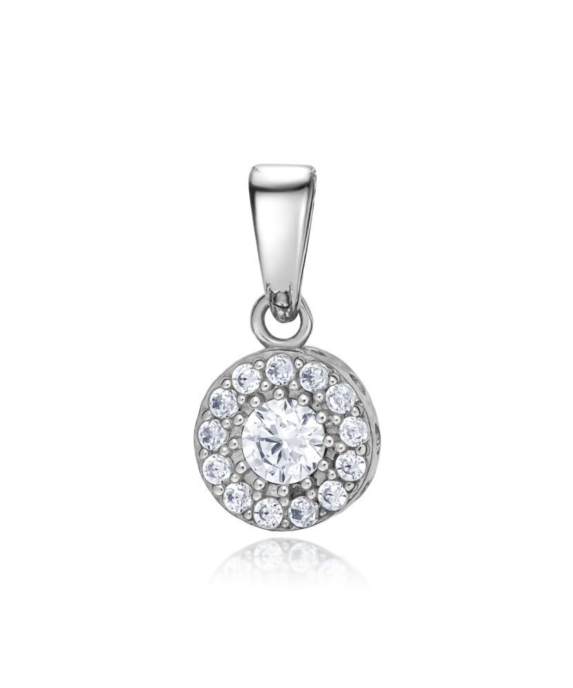 White gold pendant with zircons