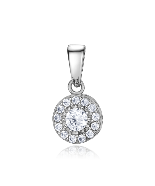 White gold pendant with zircons