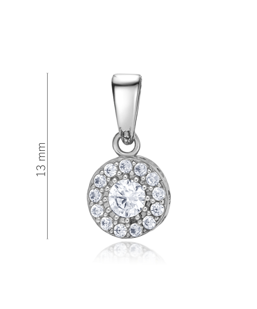 White gold pendant with zircons