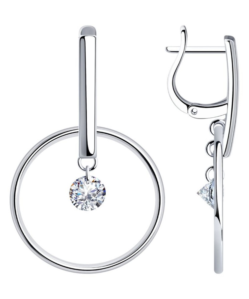 Sterling silver earrings with zircons