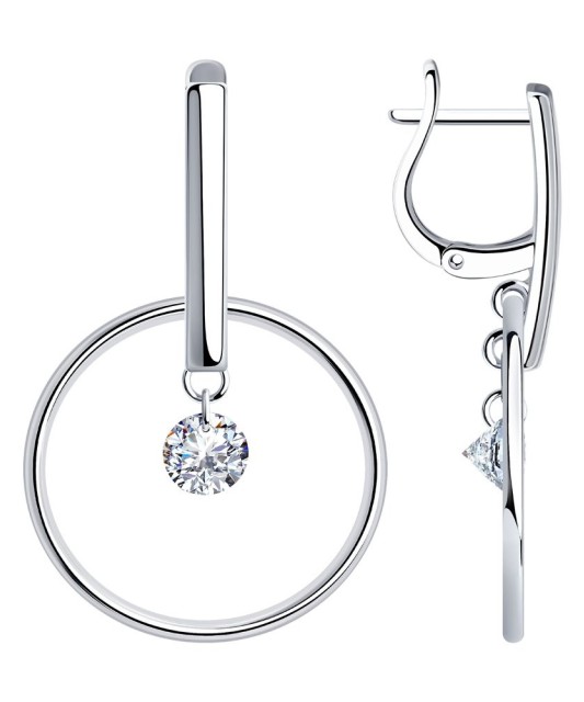 Sterling silver earrings with zircons