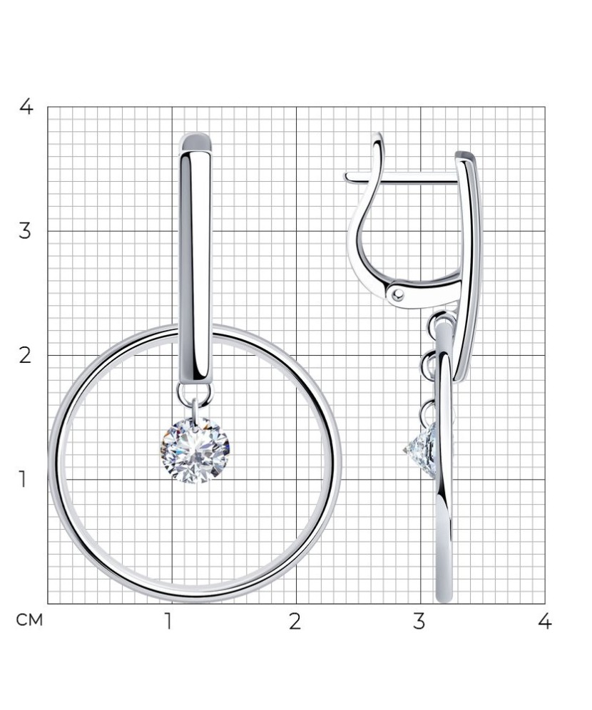 Sterling silver earrings with zircons