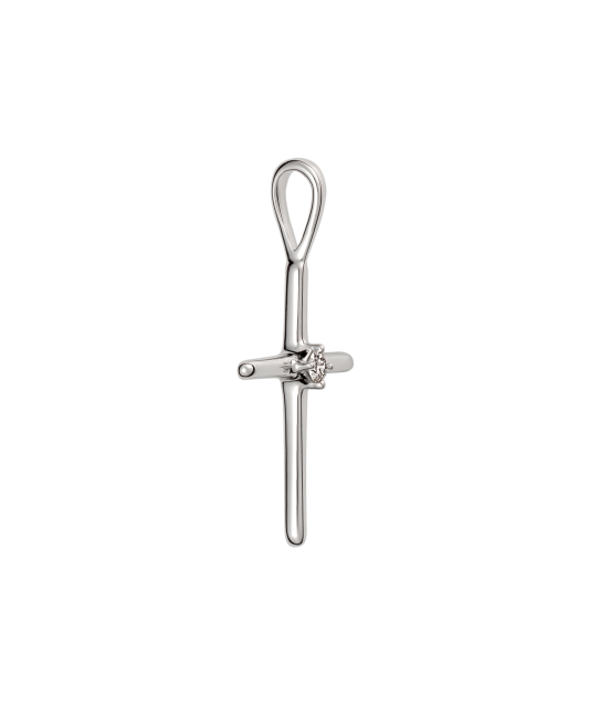 White gold chain with diamonds "Cross"