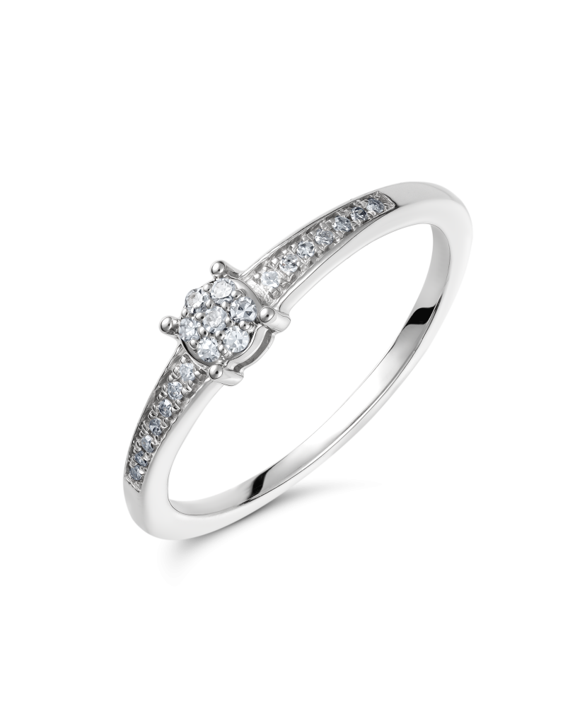 White gold ring with diamonds