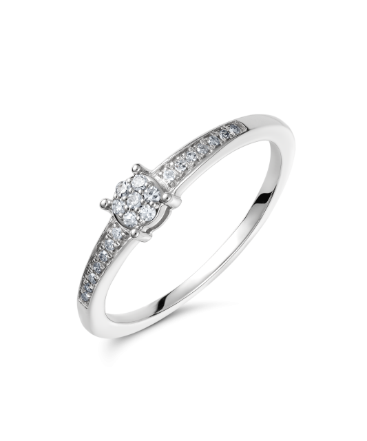 White gold ring with diamonds