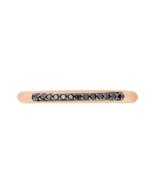 Gold ring with black diamonds