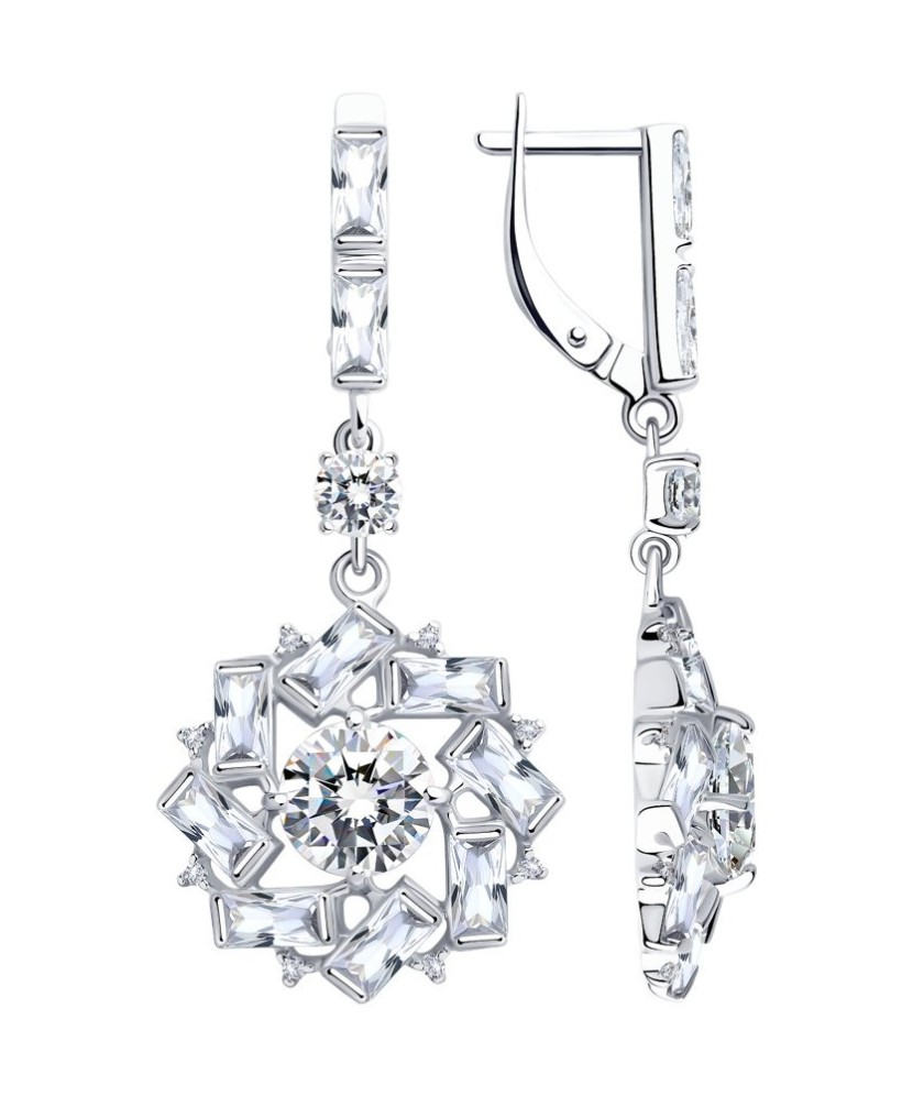 Sterling silver earrings with zircons