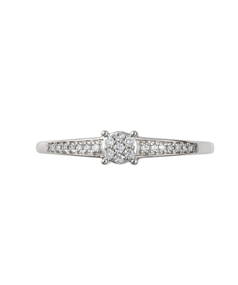 White gold ring with diamonds