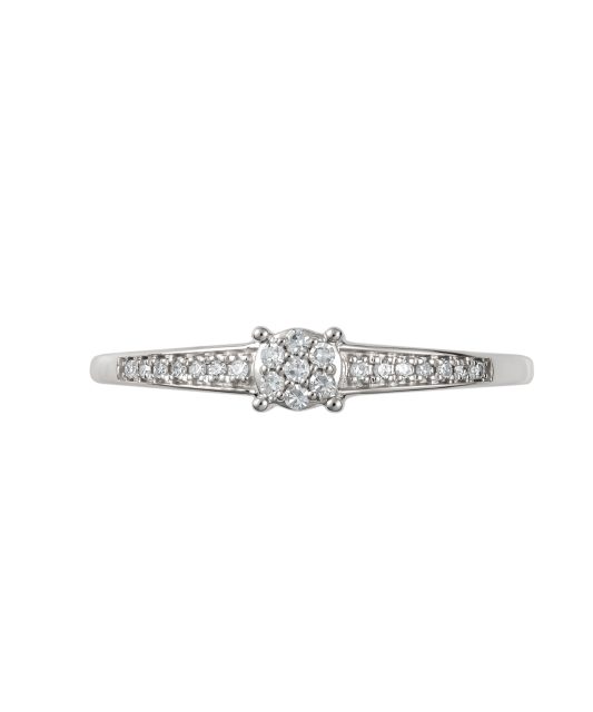 White gold ring with diamonds