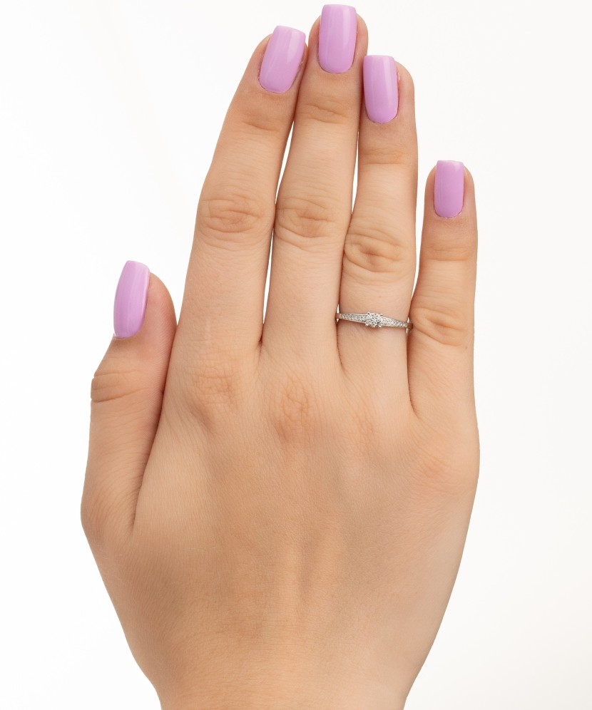 White gold ring with diamonds