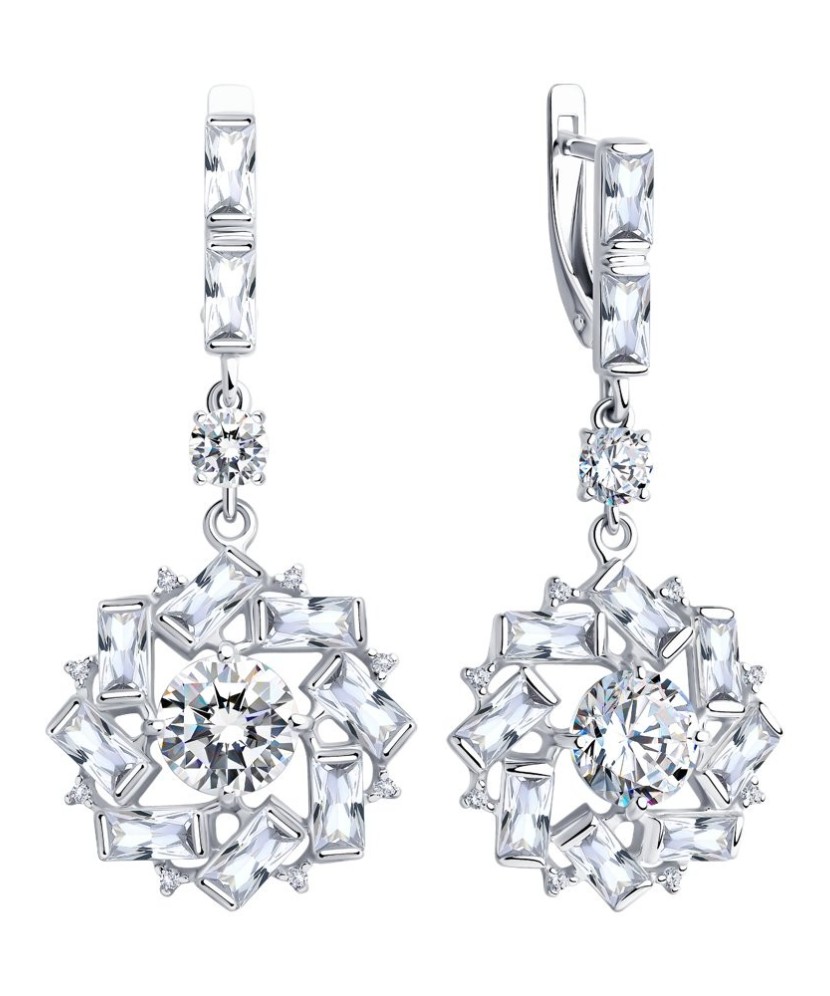 Sterling silver earrings with zircons