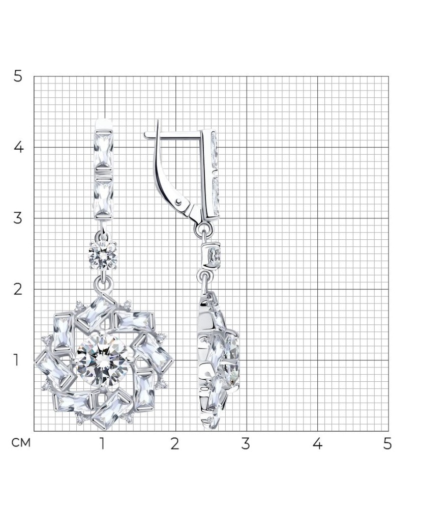 Sterling silver earrings with zircons