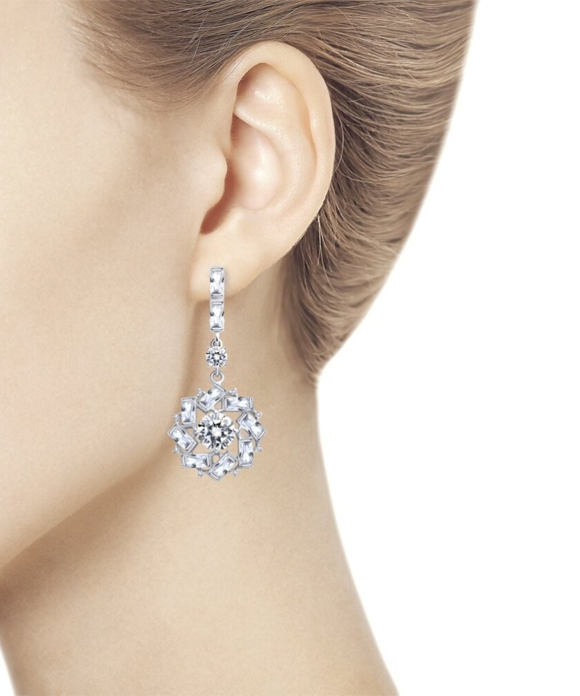 Sterling silver earrings with zircons