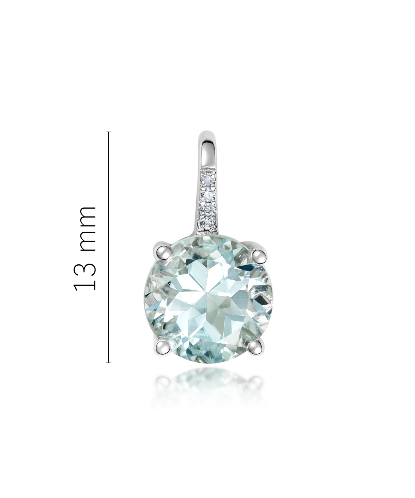 White gold pendant with topaz and diamonds White gold pendant with topaz and diamonds