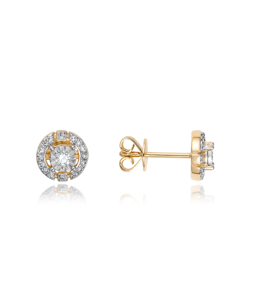 Yellow Gold earrings with diamonds