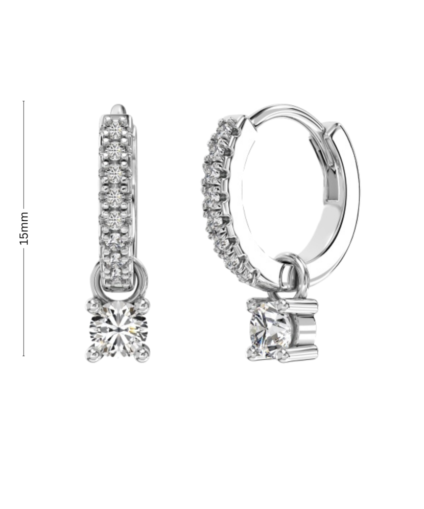 Sterling silver earrings with zircons