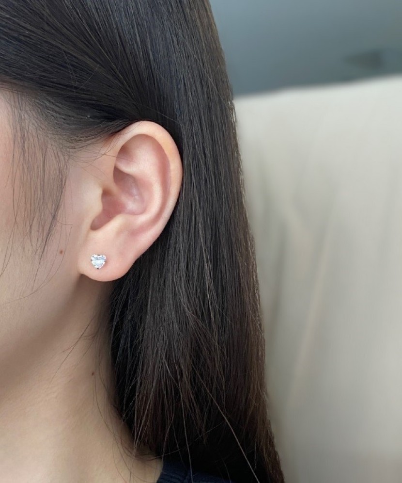 Серьги из серебра с цирконами 5mm