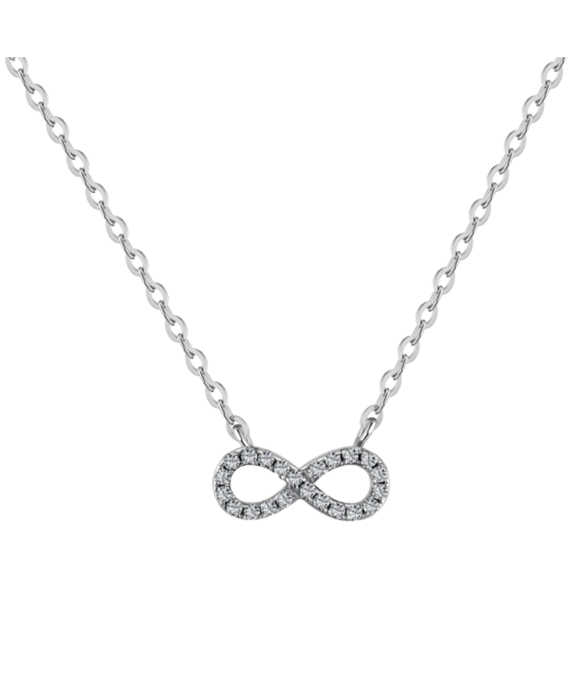 Серебряная цепочка с подвеской из циркона