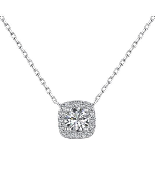 Серебряная цепочка с подвеской из циркона