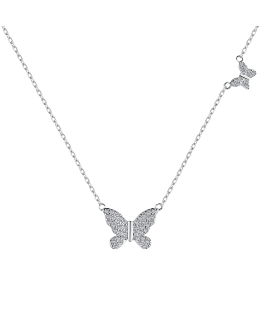 Sterling silver chain with zirconium pendant