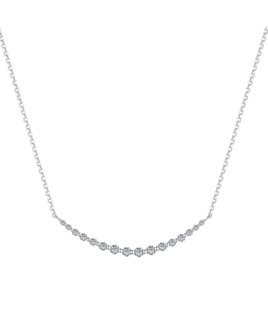 Серебряная цепочка с подвеской из циркона