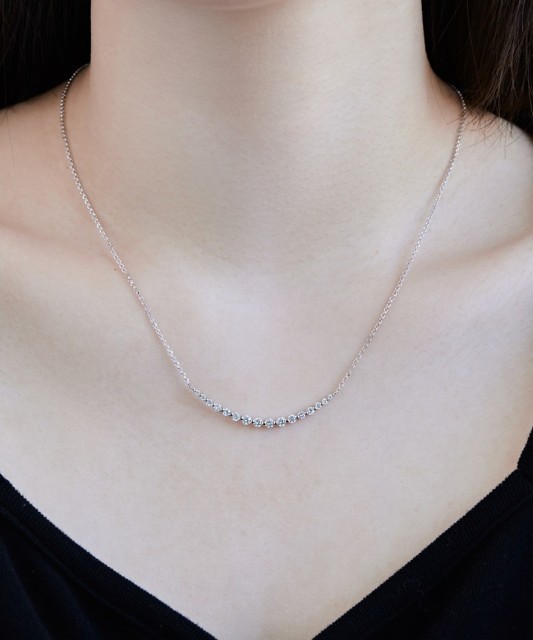 Серебряная цепочка с подвеской из циркона
