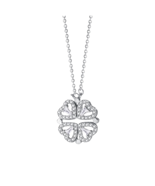 Серебряная цепочка с подвеской из циркона