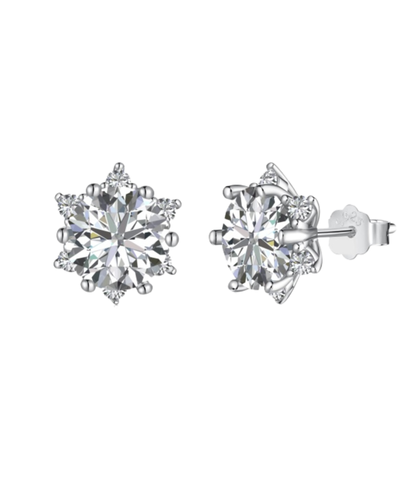 Sterling silver earrings with zircons