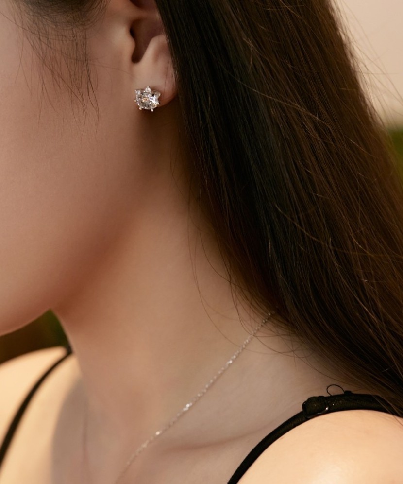 Sterling silver earrings with zircons